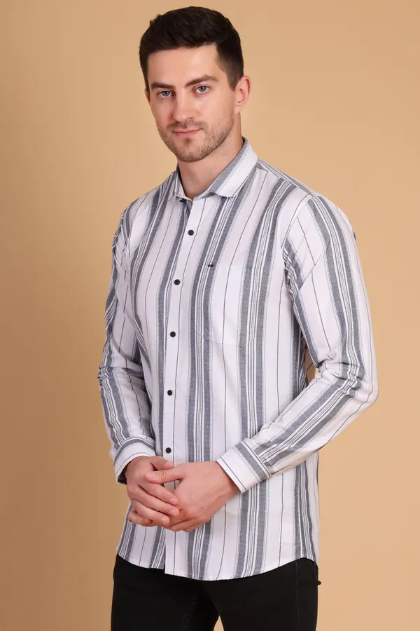 White_Cotton__Long_Shirt_For_Men