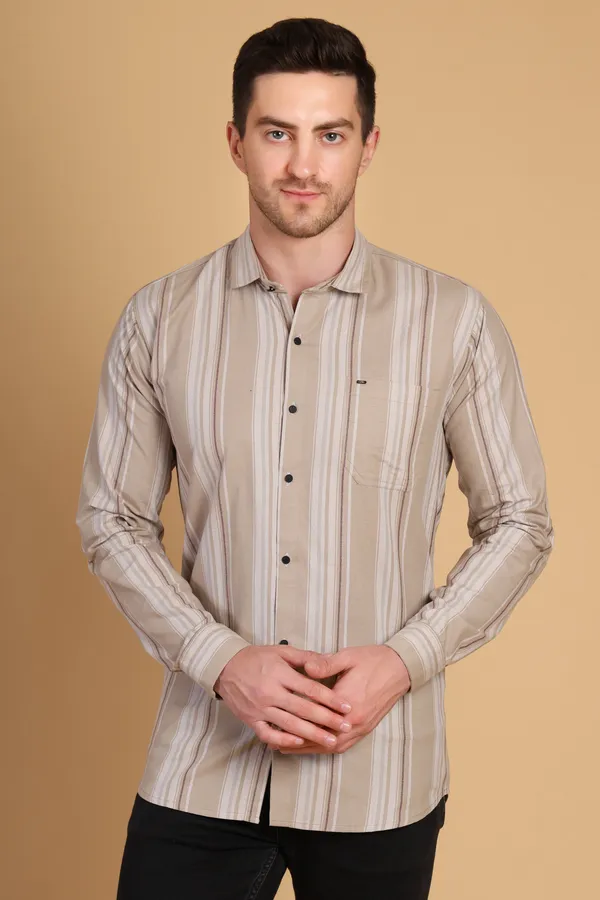 Beige_Cotton_Long_Shirt_For_Men