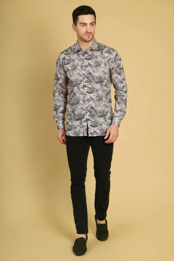 Bluish_Cyan_Cotton_Long_Shirt_For_Men