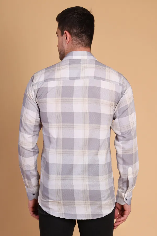 Metallic_Silver_Cotton_Long_Shirt_For_Men