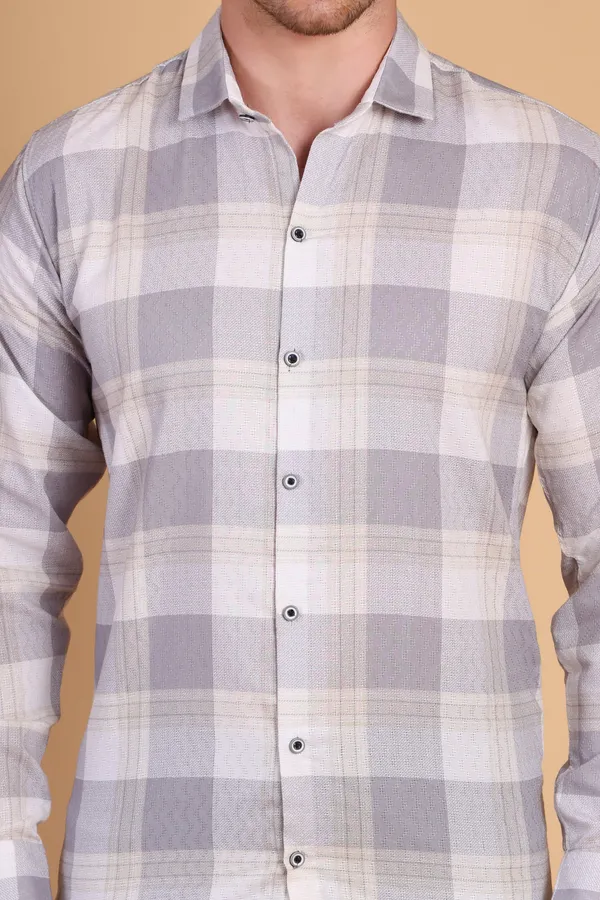 Metallic_Silver_Cotton_Long_Shirt_For_Men