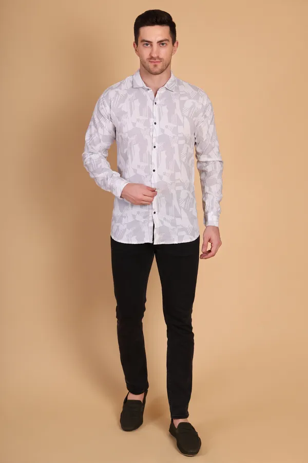 Light_Grey_Cotton_Long_Shirt_For_Men