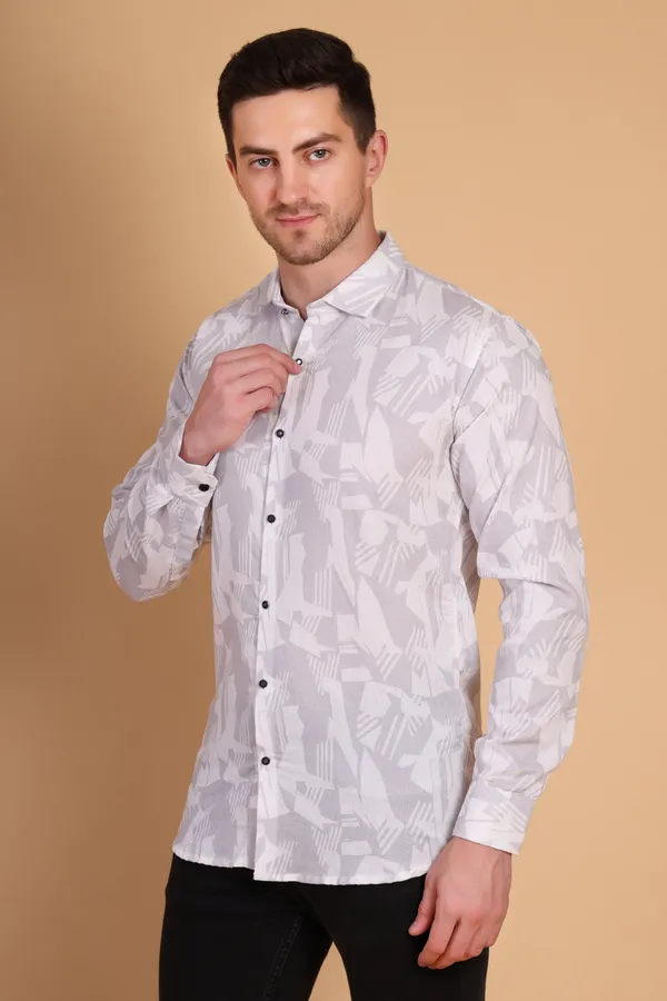 Light_Grey_Cotton_Long_Shirt_For_Men
