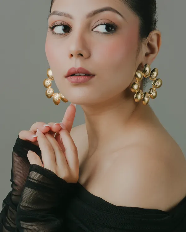 18K_Gold_Plated_Leafy_Floral_Earrings_For_Women