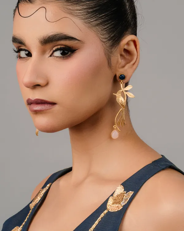 Gold_Sparrow_Drop_Bird_Cute_Nature_Theme_Earrings_For_Girls