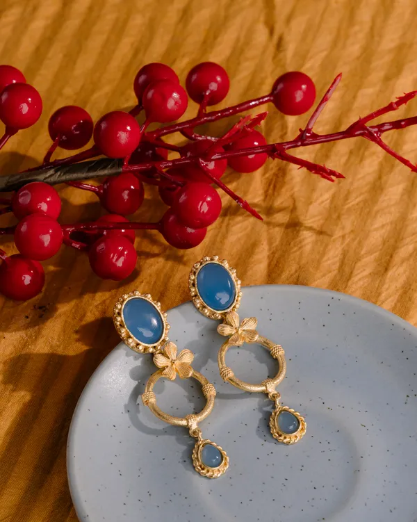 18K_Gold_Plated_Flower_Shape_Danglers_For_Women