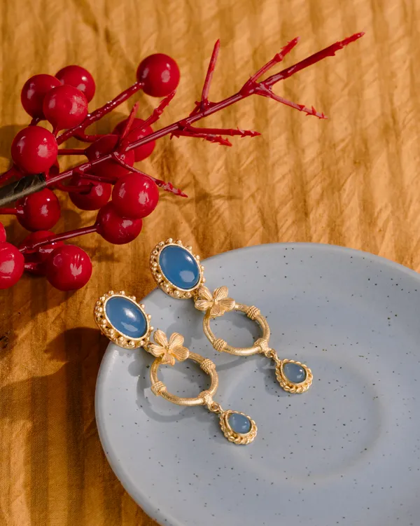18K_Gold_Plated_Flower_Shape_Danglers_For_Women