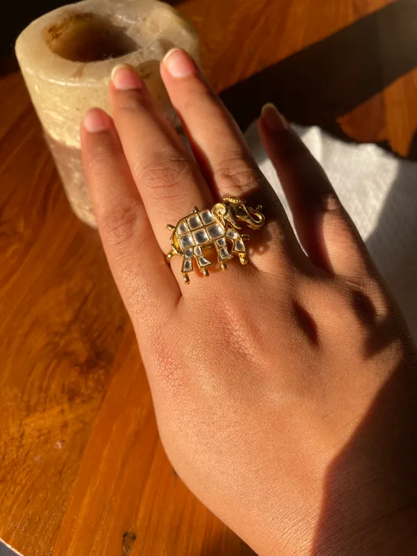 Gold_Elephant_Traditional_Motif_Symbolic_Lucky_Ring_For_Women