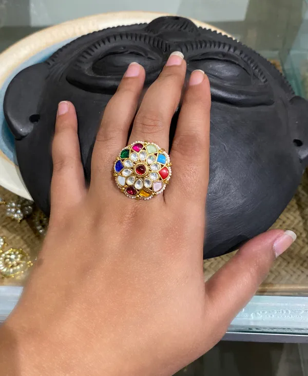 18K_Gold_Plated_Stone_Studded_Navratan_Ring