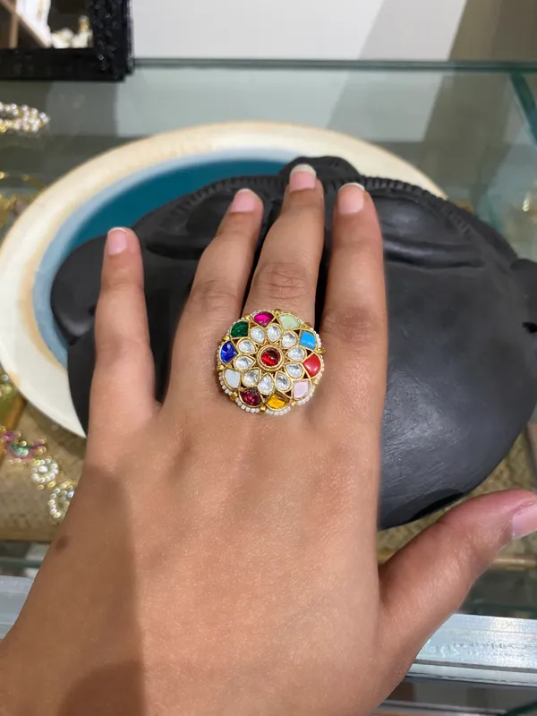 18K_Gold_Plated_Stone_Studded_Navratan_Ring