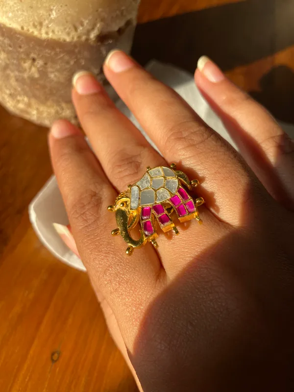 Pink_Elephant_Cute_Adjustable_Fun_Lucky_Charm_Ring
