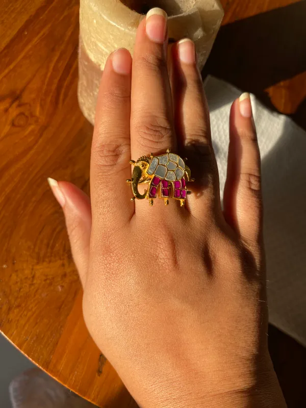 Pink_Elephant_Cute_Adjustable_Fun_Lucky_Charm_Ring