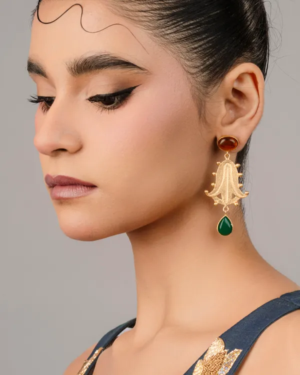 18K_Gold_Plated_Leaf_Drop_Earrings_For_Women