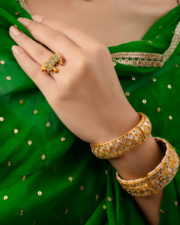Gold_Cow_Traditional_Cow_Motif_Adjustable_Ethnic_Ring_For_Women