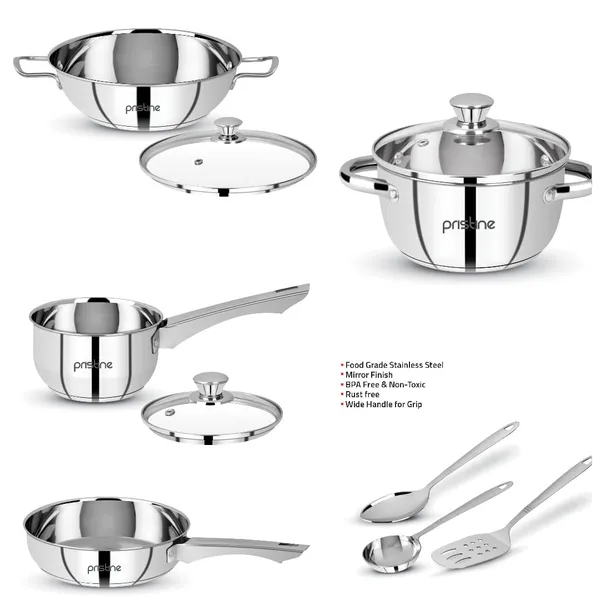 Stainless_Steel_Tri_Ply_Induction_Base_Cooking_Essential_Cookware_Set_|1_Sauce_Pan,_1_Casserole,_1_Fry_Pan,_1_Kadhai_&_3_Serving_Spoons_(10_Piece,_Silver)