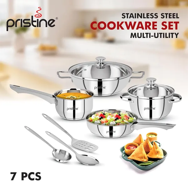 Stainless_Steel_Tri_Ply_Induction_Base_Cooking_Essential_Cookware_Set_|1_Sauce_Pan,_1_Casserole,_1_Fry_Pan,_1_Kadhai_&_3_Serving_Spoons_(10_Piece,_Silver)