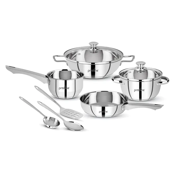 Stainless_Steel_Tri_Ply_Induction_Base_Cooking_Essential_Cookware_Set_|1_Sauce_Pan,_1_Casserole,_1_Fry_Pan,_1_Kadhai_&_3_Serving_Spoons_(10_Piece,_Silver)