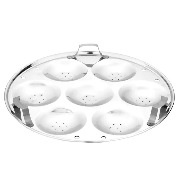 Stainless_Steel_Induction_Compatible_Sandwich_Base_Multi_Purpose_Kadai_With_Glass_Lid_And_5_Plates,_27_Cm,_Silver