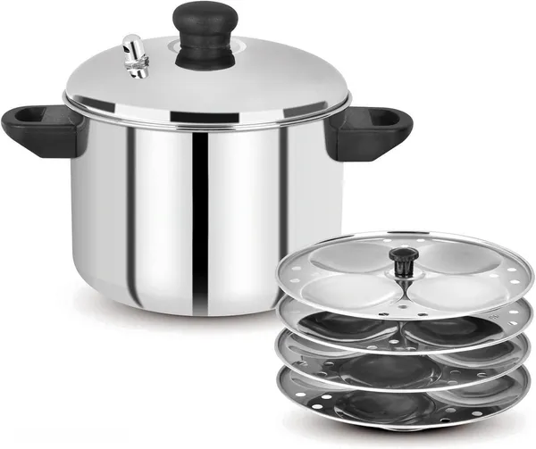 Stainless_Steel_Induction_Compatible_Long_Lasting_Traditional_Idli_Cooker_With_4_Plate,_16_Idlis_(20Cm,_Silver)