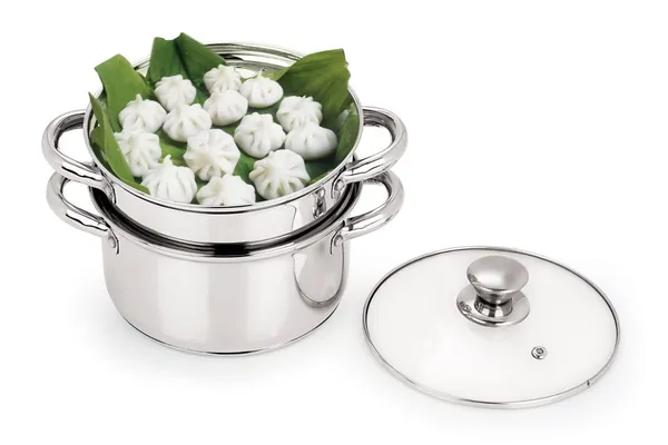 Stainless_Steel_Tri_Ply_Induction_Base_2_Tier_Multi_Purpose_Steamer/Modak_Maker_With_Glass_Lid,_18Cm,_Silver