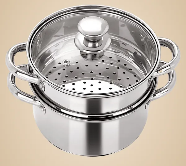 Stainless_Steel_Tri_Ply_Induction_Base_2_Tier_Multi_Purpose_Steamer/Modak_Maker_With_Glass_Lid,_18Cm,_Silver