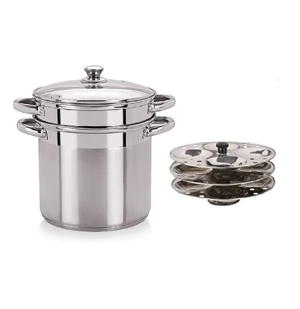 Stainless_Steel_Tri_Ply_Induction_Base__Multi_Purpose_Steamer_Set_With_Idli_Plates_(5_Qt./4.75_Liters,_Silver)
