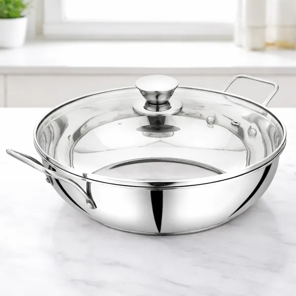 Stainless_Steel_Tri_Ply_Induction_Bottom_Compatible_Sandwich_Base_Kadai/Sauce_Pan_With_Knob_Glass_Lid_Capacity-2L,_(22Cm,_Silver)