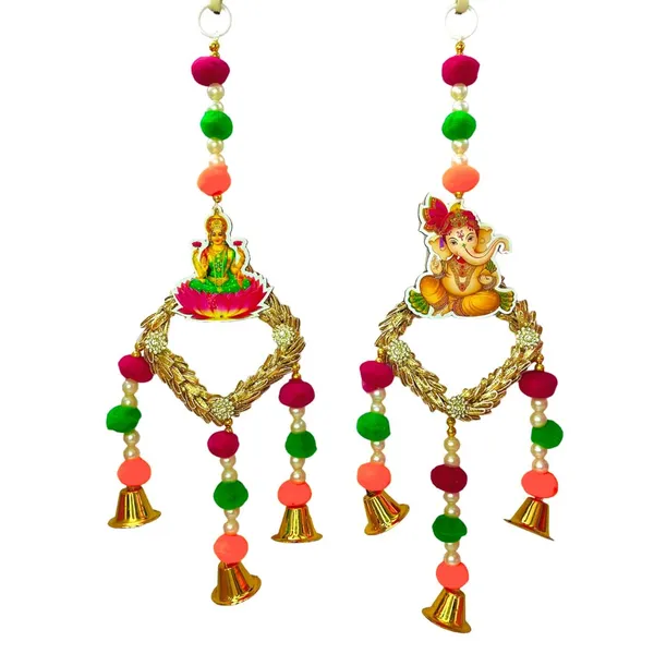 Ganesh_Ji_Laxmi_Ji_Door_Hanging_Toran_For_Diwali_Decor__Handmade_Mdf_&_Colorful_Cotton_Balls_Decorative_Toran_For_Home,_Temple,_Pooja_Room_&_Entrance__Pack_Of_2__32_X_10_Cm