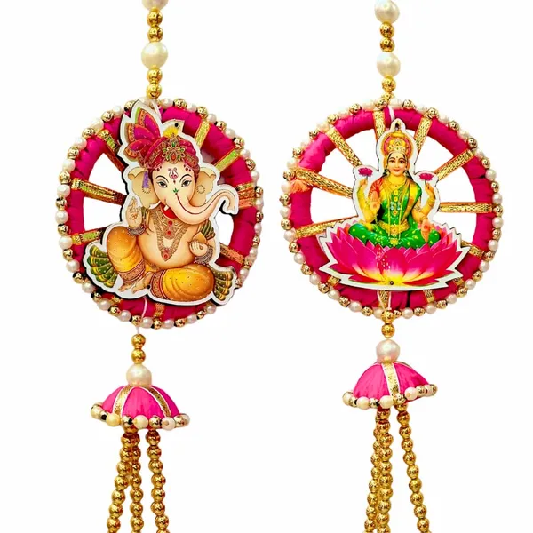 Ganesh_Ji_Laxmi_Ji_Photo_Door_Hanging/Garland_Toran_For_Diwali_Decor__Made_With_Mdf_&_Golden_Beads_Artificial_Flowers_Decorative_Toran_For_Home,_Temple,_Pooja_Room_&_Entrance__27_X_8.5_Cm
