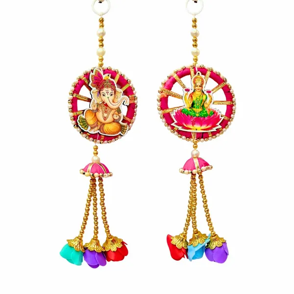 Ganesh_Ji_Laxmi_Ji_Photo_Door_Hanging/Garland_Toran_For_Diwali_Decor__Made_With_Mdf_&_Golden_Beads_Artificial_Flowers_Decorative_Toran_For_Home,_Temple,_Pooja_Room_&_Entrance__27_X_8.5_Cm
