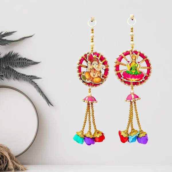Ganesh_Ji_Laxmi_Ji_Photo_Door_Hanging/Garland_Toran_For_Diwali_Decor__Made_With_Mdf_&_Golden_Beads_Artificial_Flowers_Decorative_Toran_For_Home,_Temple,_Pooja_Room_&_Entrance__27_X_8.5_Cm
