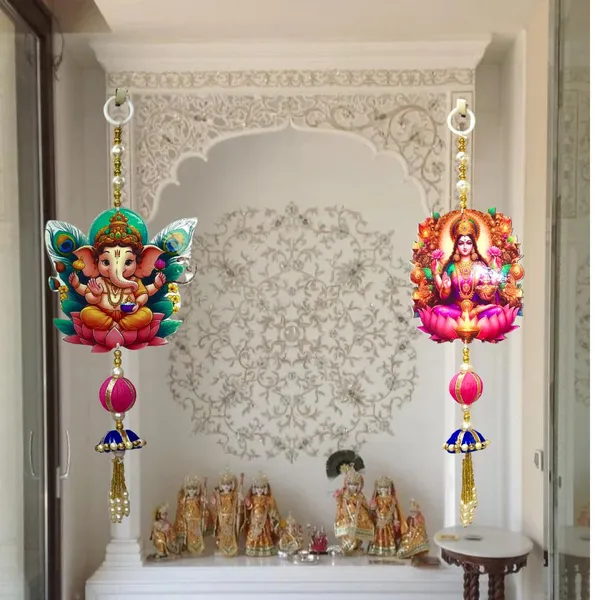 Diwali_Toran_Door_Hanging/Diwali_Decor__Made_With_Mdf_&_Golden_Beads_Artificial_Flowers_Decorative_Toran_For_Main_Door,_Temple,_Pooja_Room_&_Entrance__35_X_22_Cm_Main_Door_Jhalar