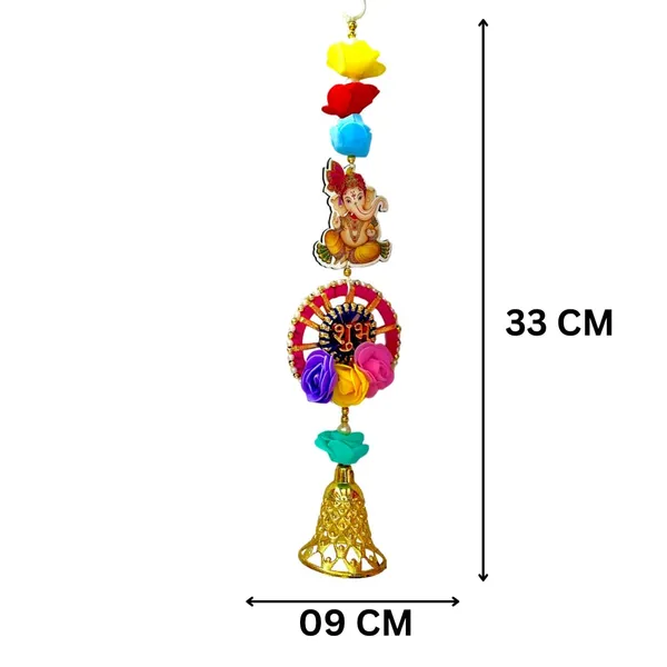 Diwali_Toran_Door_Hanging/Diwali_Decor__Made_With_Mdf_&_Golden_Beads_Artificial_Flowers_Decorative_Toran_For_Home,_Temple,_Pooja_Room_&_Entrance_Jhalar_For_Decoration_32_X_10_Cm