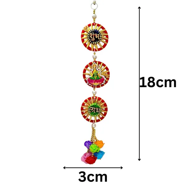 Diwali_Toran_Door_Hanging/Diwali_Decor__Mdf-Laxmi_Ganesh_&_Golden_Beads_Artificial_Flowers_Decorative_Toran_For_Home,_Temple,_Pooja_Room_&_Entrance_Jhalar_For_Decoration_32_X_10_Cm
