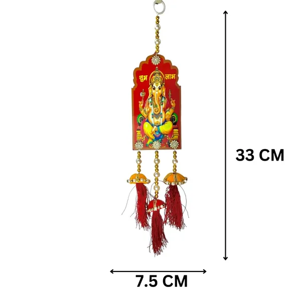 Diwali_Toran_Tassle_Door_Hanging/Diwali_Decor__Made_With_Mdf_&_Golden_Beads_Artificial_Flowers_Decorative_Toran_For_Home,_Temple,_Jhalar_For_Decoration_33_X_7.5_Cm