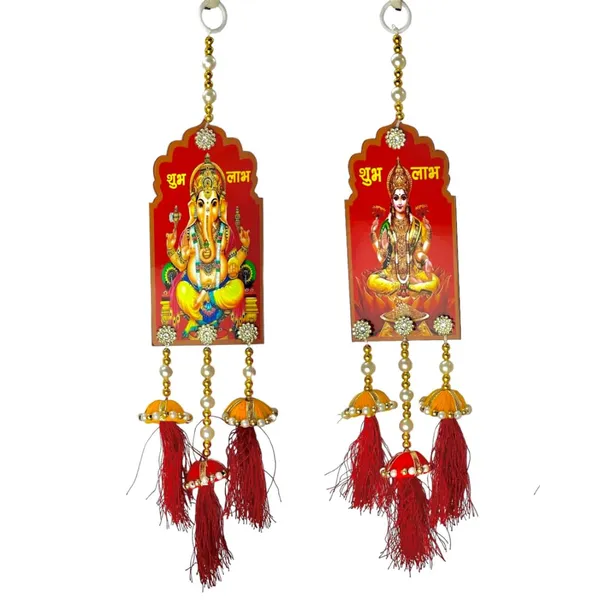 Diwali_Toran_Tassle_Door_Hanging/Diwali_Decor__Made_With_Mdf_&_Golden_Beads_Artificial_Flowers_Decorative_Toran_For_Home,_Temple,_Jhalar_For_Decoration_33_X_7.5_Cm