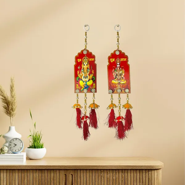 Diwali_Toran_Tassle_Door_Hanging/Diwali_Decor__Made_With_Mdf_&_Golden_Beads_Artificial_Flowers_Decorative_Toran_For_Home,_Temple,_Jhalar_For_Decoration_33_X_7.5_Cm