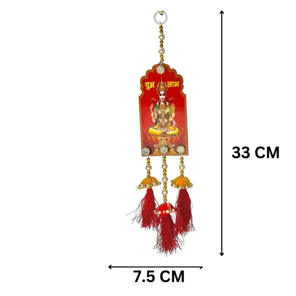 Diwali_Toran_Tassle_Door_Hanging/Diwali_Decor__Made_With_Mdf_&_Golden_Beads_Artificial_Flowers_Decorative_Toran_For_Home,_Temple,_Jhalar_For_Decoration_33_X_7.5_Cm