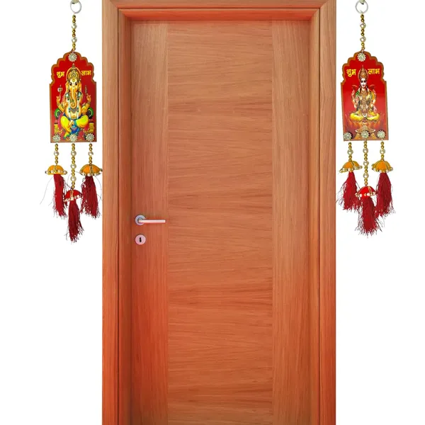 Diwali_Toran_Tassle_Door_Hanging/Diwali_Decor__Made_With_Mdf_&_Golden_Beads_Artificial_Flowers_Decorative_Toran_For_Home,_Temple,_Jhalar_For_Decoration_33_X_7.5_Cm