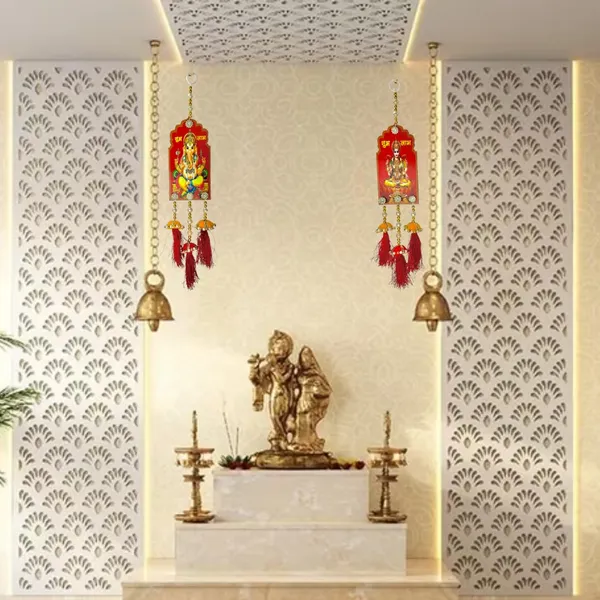 Diwali_Toran_Tassle_Door_Hanging/Diwali_Decor__Made_With_Mdf_&_Golden_Beads_Artificial_Flowers_Decorative_Toran_For_Home,_Temple,_Jhalar_For_Decoration_33_X_7.5_Cm