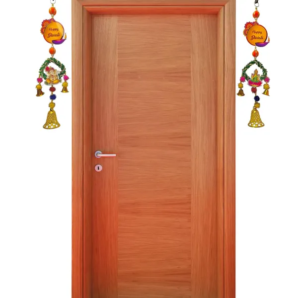 Diwali_Toran_Door_Hanging/Diwali_Decor__Mdf(Laxmi_Ganesh)_&_Golden_Beads_Artificial_Flowers_Decorative_Toran/Jhalar_For_Main_Gate,_Temple,_Pooja_Room_&_Entrance__18_X_04_Cm
