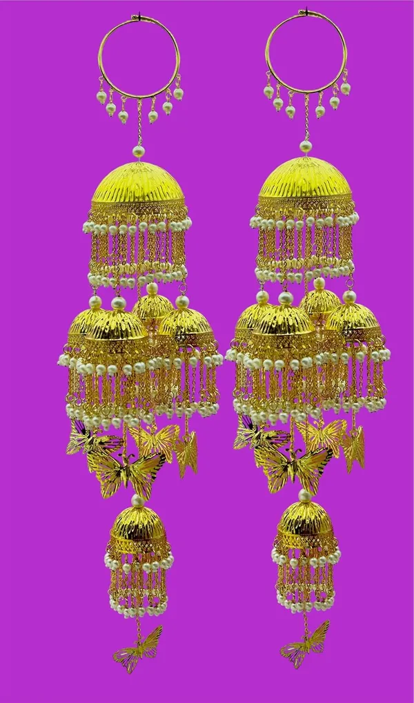 Golden_Tier_Butterfly_Charms_Dome_Design_Traditional_Bridal_Punjabi_Kaleera_Set_|_For_Weddings,_Engagements
