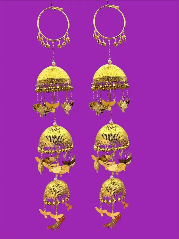 Golden_Tier_3D_Sparrow_Charms_Traditional_Bridal_Punjabi_Kaleera_Set_|_For_Weddings,_Engagements