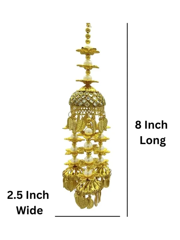 Gold-Plated_Pearl_Dome_Design_With_Leaf_Dangles_Traditional_Bridal_Punjabi_Kaleera_Set_|_For_Weddings,_Engagements