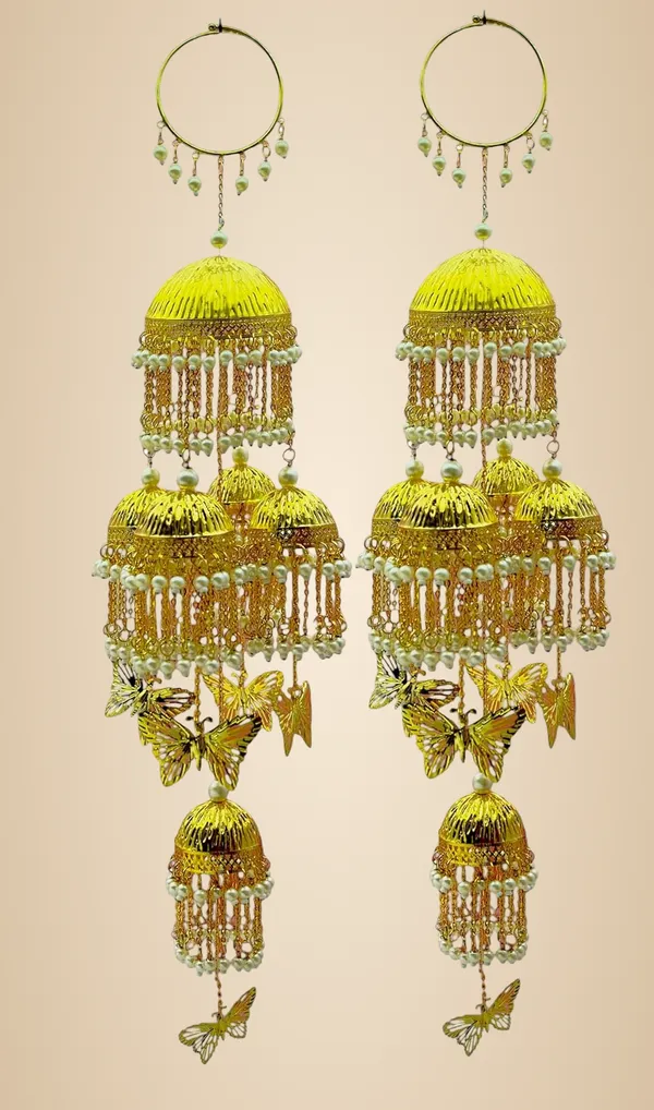 Golden_Tier_Butterfly_Charms_Dome_Design_Traditional_Bridal_Punjabi_Kaleera_Set_|_For_Weddings,_Engagements