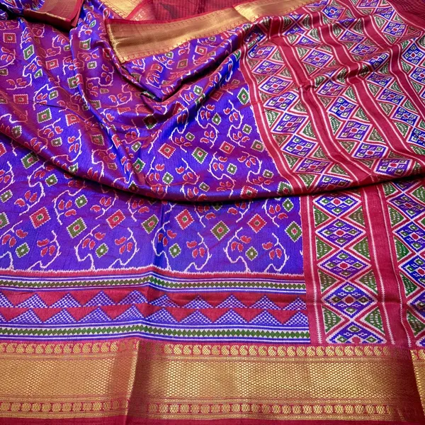 Dual_Tone_Blue_Patola_Silk_Dual_Tone_Saree_With_Blouse_Piece_For_Women