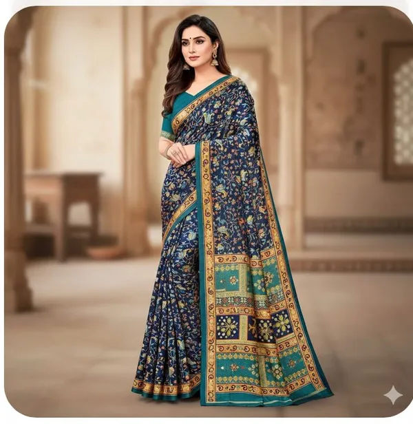 Indigo_Pashmina_Silk_Indigo_Saree_With_Blouse_Piece_For_Women