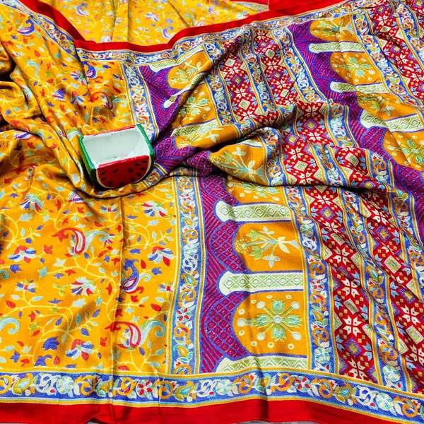 Yellow_Pashmina_Silk_Yellow_Saree_with_blouse_piece_For_Women