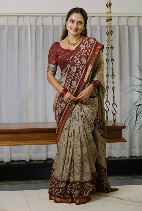 BEIGE_MAROON_MUL_COTTON_SAREE