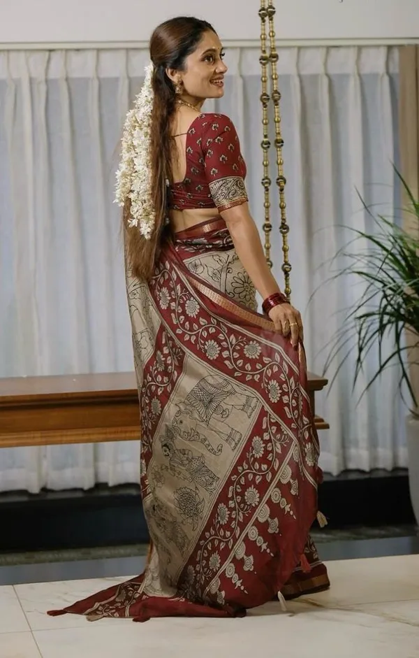 BEIGE_MAROON_MUL_COTTON_SAREE